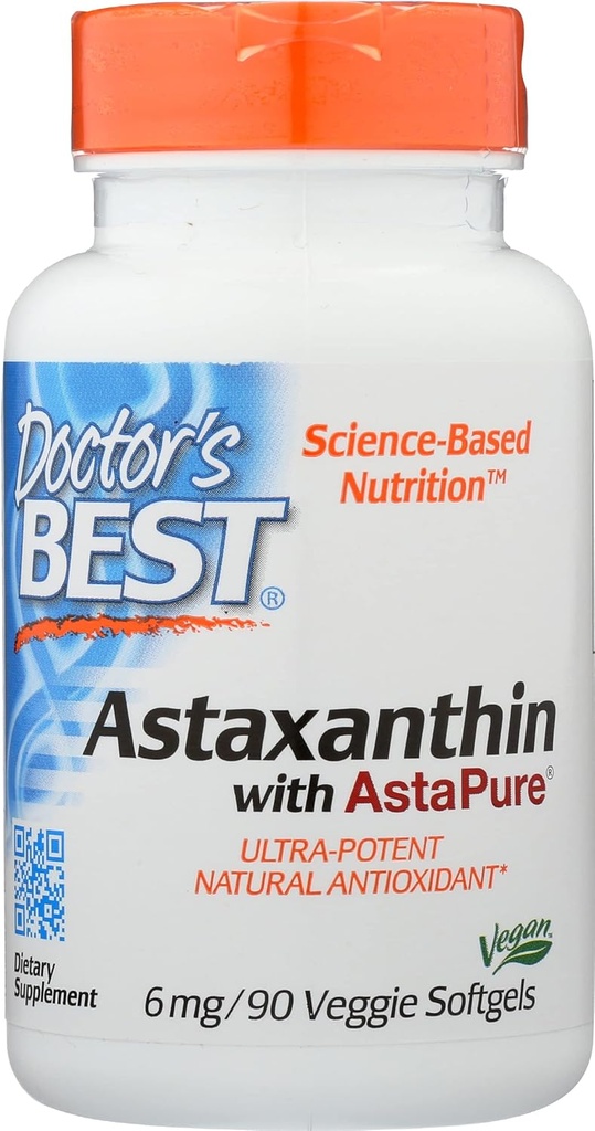 Artsen Beste Astaxanthine met AstaPure 6 MG, Non-GMO, Vegan, 90 Softgel (verpakking van 1)