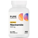 PureFormulas Niacinamide 500 mg - 100 capsules, hoge potentie Vitamine B3 supplement Flush vrij, ondersteunt huidgezondheid, energieproductie en celfunctie, niet blozende vorm van Niacine