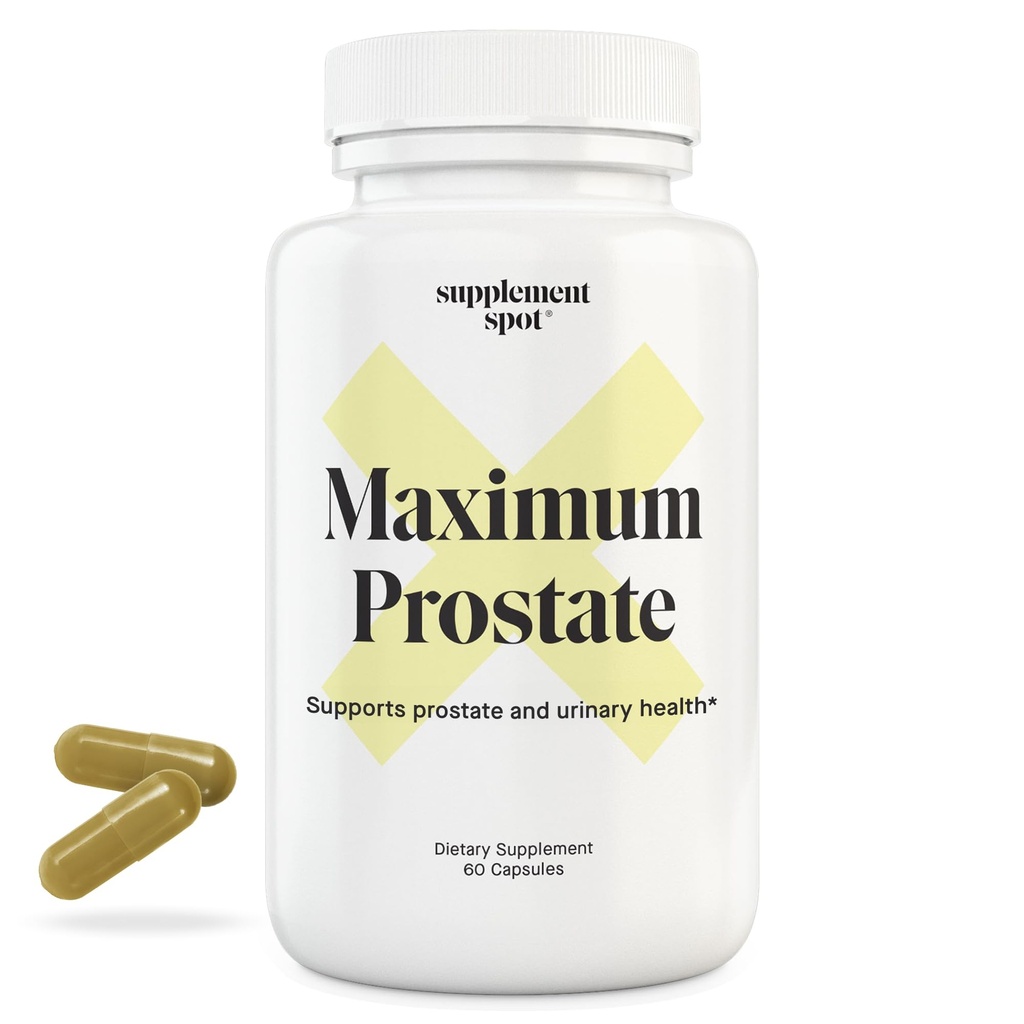 Maximum Prostate Supplements for Men – 600 mg Beta Sitosterol & 100 mg DIM Per Serving – Mens Health Supplements for Urinary Support & Bladder Control (60 Caps)