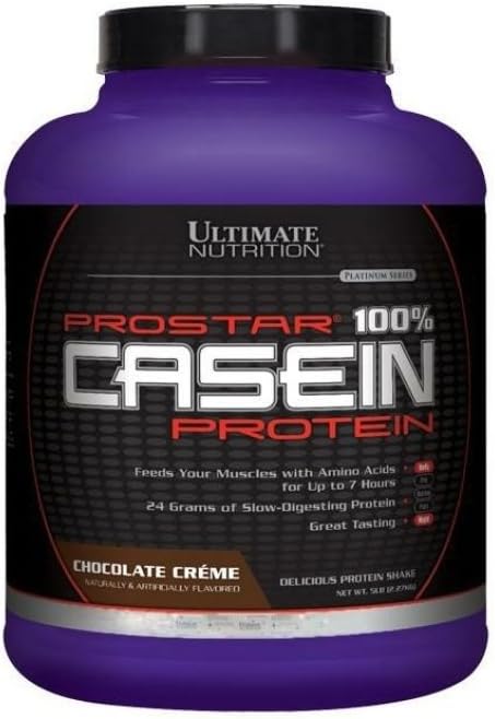 Ultimate Nutrition Prostar Micellar en Gehydrolyseerde Caseïne Proteïne Poeder - Vetvrij Overnight Spiergroei en herstel met BCAA's, 5 Ponden, Chocolade