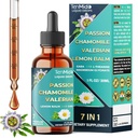 7in1 Passion Flower Extract Liquid Drops with Chamomile, Valerian, Lemon Balm, L-Theanine, GABA, and Magnesium Glycinate - 30ml 1 Fl Oz