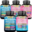 She Shines + Shining Serenity Set – 5-in-1 Supplement System with Collagen Peptides I, II, III, V, X, Myo-Inositol, Biotin, Keratin, Ashwagandha, DIM, L-Theanine, Magnesium, GABA, Rhodiola