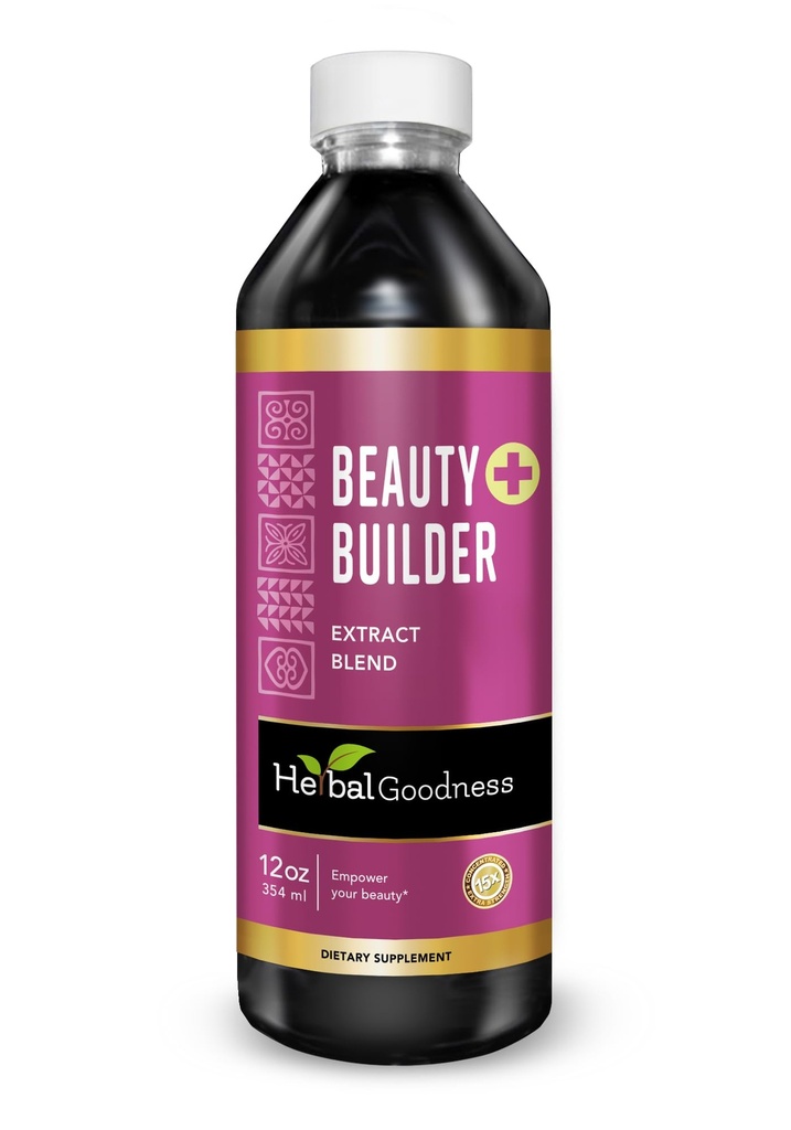 Herbal Goodness Beauty Builder 12oz - Colageno para Mujer voor verbeterde schoonheid, huidgezondheid, haargroei, stralende huid, haar en nagelgroei, verrijkt met collageen supplementen - 1 btl -23 Serveren
