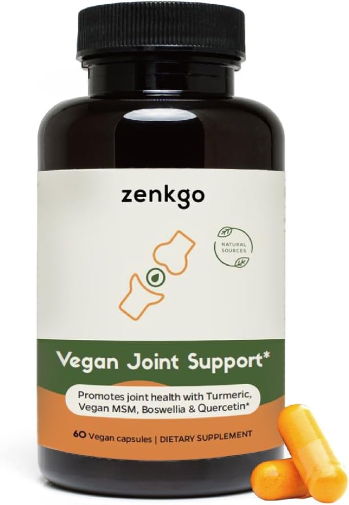 Kurkuma, Vegan MSM, Boswellia, Quercetin - Vegan Joint Support Supplement, bevordert gezamenlijke mobiliteit & flexibiliteit, functie & comfort, kraakbeen reparatie, soepele beweging, gezonde veroudering(60Ct/30Day)