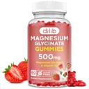 Magnesium Glycinate Gummies 500mg - Magnesium Supplement met Vitamine B6 voor volwassenen & Magnesium voor kinderen - Kalm Magnesium voor slaap, Mood, Spierondersteuning - Aardbei smaak, 60 Gummies