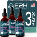 E2H All Natural Women's Wellness, Hormone Balance en PMS Relief met Black Cohosh, Dong Quai en Licorice Root voor Hot Flash Relief (3 flessen)