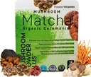 PoederVitamine Biologische Paddestoelen Matcha Poeder Gecertificeerd Pesticide-Free Grass-Fed Collageen Types I & III, 8 Fruiting Body Paddenstoelen Getest op Beta-Glucans Focus Digestie & Immuniteit 15 Servers