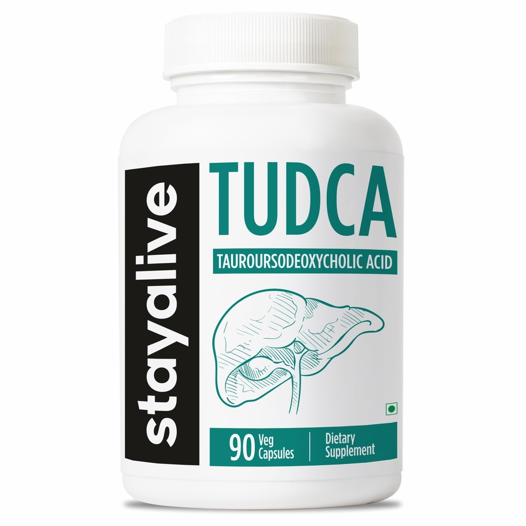 STAY LEVENDE TUDCA Capsules 500mg, Tauurourso deoxycholzuur Bile Salts, 90 Tel, niet-GMO en Glutenvrije TUDCA Supplement voor mannen en vrouwen