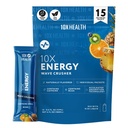 10X Health - Energy Wave Crusher - Energie Drink met 200mg Cafeïne, BCAA's, B Vitaminen, Versnelde Absorptie - Tropische Punch Pre-Workout Drink - 15 Drink Mix Packets (Wave Crusher - Energie)