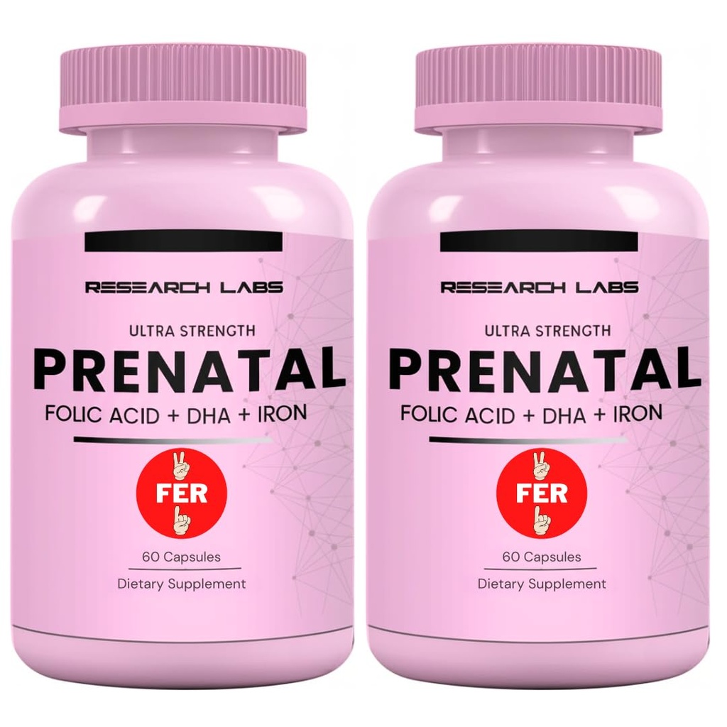 Onderzoek Labs Prenatale Vitaminen voor Vrouwen 2 Fer 1 Ad: 6X Meer Biobeschikbaarheid Methylated Folaat Foliumzuur MTHF 5 