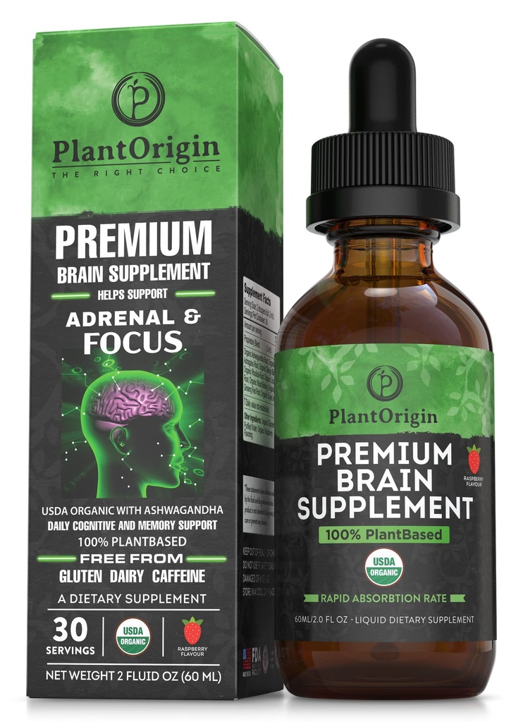 PLANTORIGIN-USDA Organic Liquid Brain Supplement 
