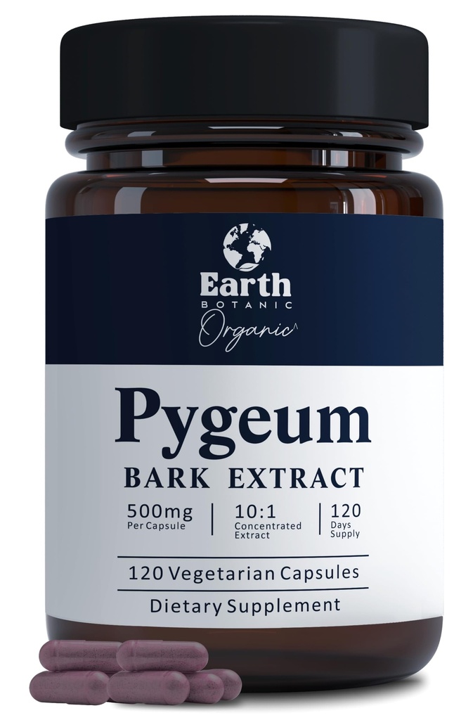Pygeum Bark Extract 500mg 120 Capsules - Kruidensupplement Ondersteunt Prostaat Gezondheid, Blaas, en urinetrek - Mannengezondheidssupplement (Vegetarisch, niet-GMO) 4 Maanden Levering