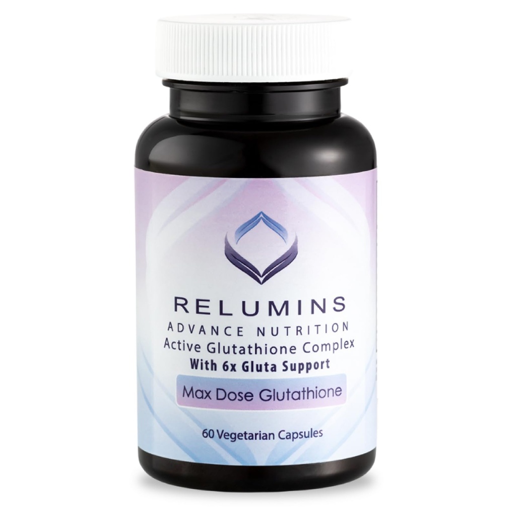 Relumins Advance White Active Glutathion Complex - Max Dose 900mg Glutathion met 6X Boosters, ALA & NAC - Anti-Aging huidverhelderende supplement - 60 Vegetarische capsules (30 porties)