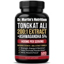 1400mg Tongkat Ali 200:1 Extract + Ashwagandha 5% Withanolides | Longjack High Potency Dual-Adaptogen Support for Energy, Strength, Vitality, Endurance, Focus & Stress Balance | 120 Capsules