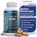 Hersen-fxTM B Vitaminen en Kruiden voor Geheugen en Focus, Nootropic Supplement, Methylated B Complex Choline Bacopa Lions Mane Cordyceps Mushroom Koffie Fruit Extract Alpha GPC L Theanine Huperzine A - 60ct