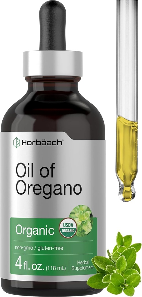 Horbäach biologische olie van Oregano druppels 4 fl oz vloeibaar 