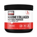 FACTEUR DE FORCE Poudre de collagène marin pour femmes et hommes, Peptides de collagène marin de type I et III avec acide hyaluronique pour soutenir les cheveux, la peau, les ongles, les os et les articulations sains, sans saveur, 30 portions