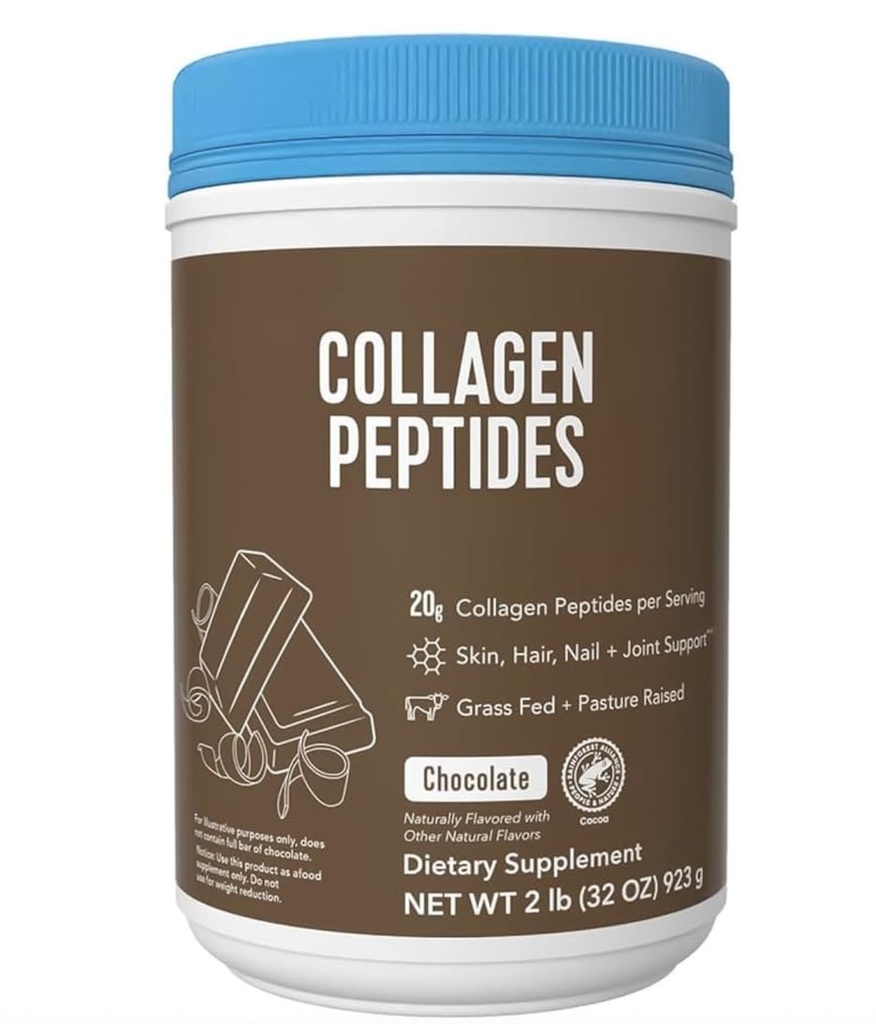 Vital Collagen Protein Peptides, Pasture Raised, Grass Fed, Zero Sugar Dairy Free, for Skin, Hair, Nail, Joint & Bone Health, Chocolate. Big Size Presentation