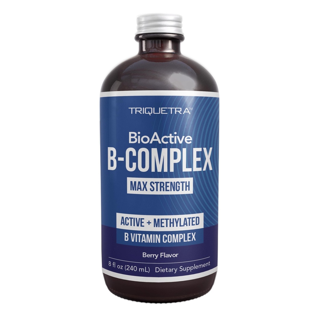 BioActive Vitamin B Complex - Blood Stream Ready, Methylated B Complex - Met Methylfolaat, 3 BioActive vormen van B12, BenfoPure® B1 & Pantesin® B5 - 12 B Vitaminen in klinische doses - Liquid 8 oz