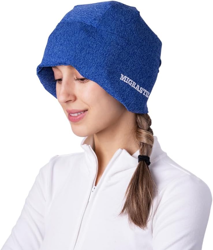 2-Pack Migrastil MigraFreeze Deluxe Headache & Migraine Hat. Soft, Flexible Cooling Gel Cap for Men & Women. Blue