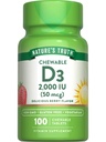 Nature's Truth Chewable Vitamin D3 2,000 IU | 100 Tablets | Berry Flavor | Vegetarian, Non-GMO, & Gluten Free Supplement