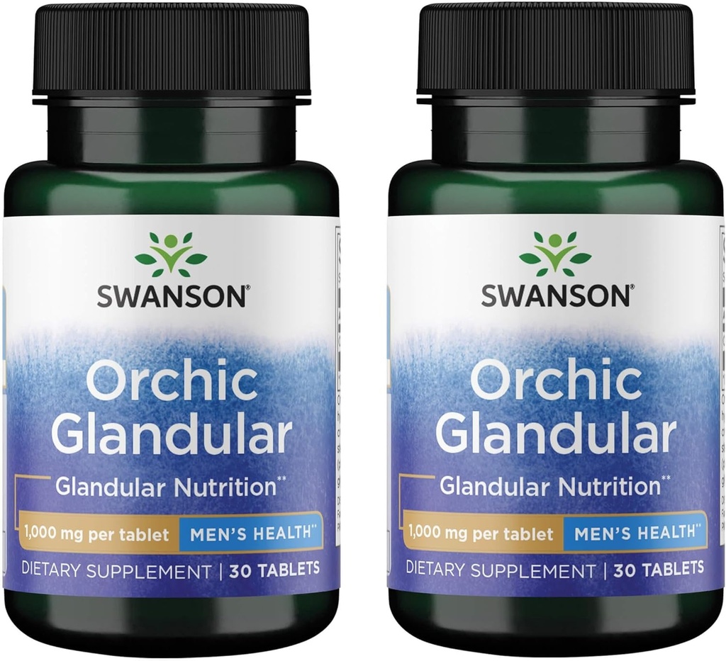 Swanson Orchic Glandular - Herengezondheid 1000 mg 30 Tabs (2 Pack)