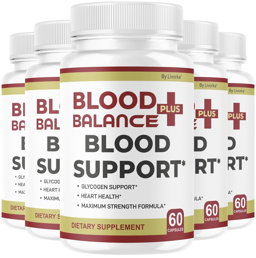 (5 Pack) BloodBalance Plus Capsules - Official BloodBalance Plus Support Supplement Premium Pills All Natural Advanced Formula Multivitamin for Overall Health & Wellness, 300 Capsules for 5 Months