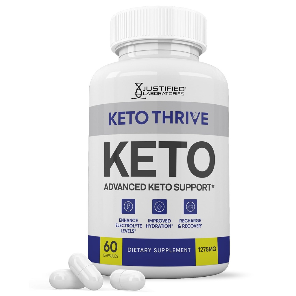 Keto Thrive Keto ACV Pills 1275MG Keto Support Capsule de mélange Alternative à Keto ACV Gummies Formulé avec vinaigre de cidre de pomme Extra Virgin Olive Oil Powder Green Tea Leaf 60 Capsules