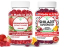 Lunakai USA Made Ashwagandha KSM-66 & Shilajit Advanced Gummies Bundle – Mood Balance & Adaptogen Support – 60 Non-GMO Gummies Each