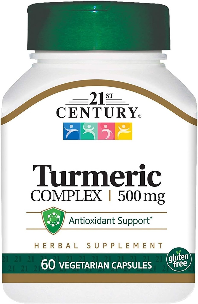 21st Century Turmeric Complex 500 mg - 60 Vegetarische Capsules, Verpakking van 4