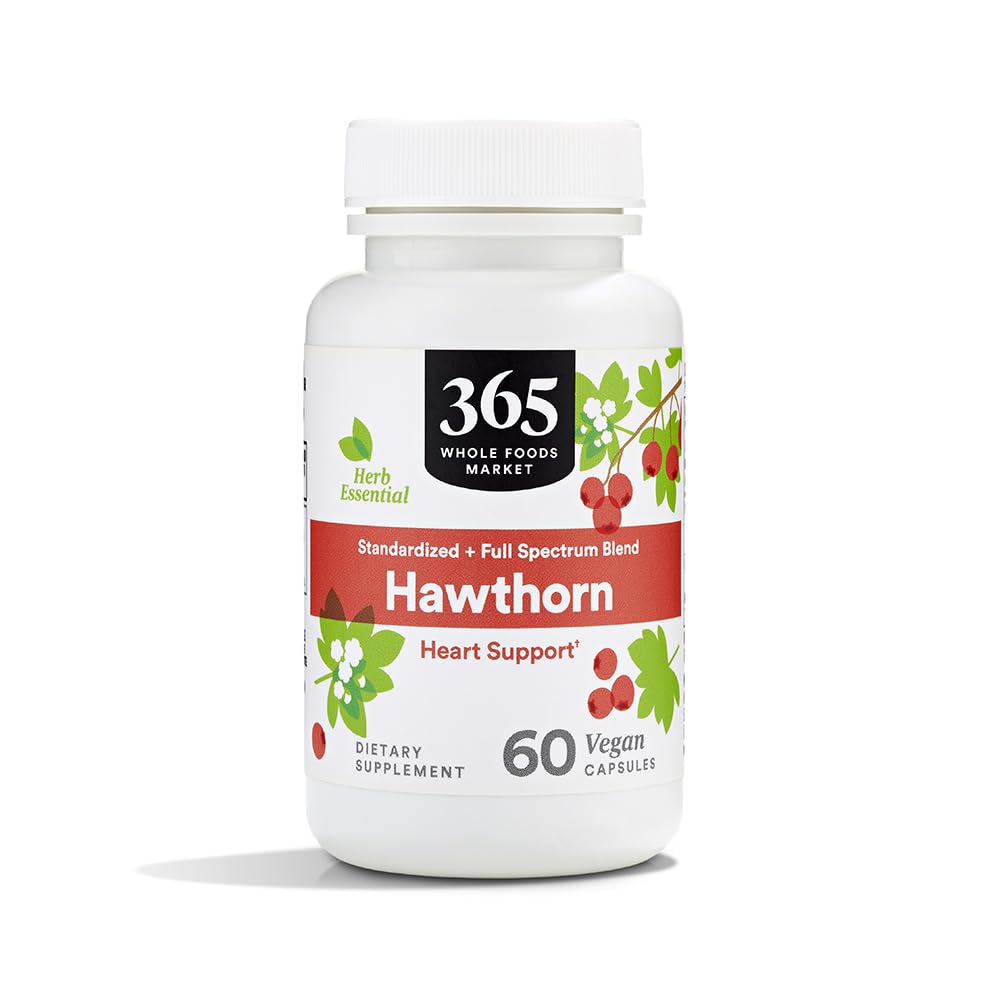 365 by Whole Foods Market, Hawthorn Standardized + Full Spectrum Blend, Heart Support, Vegan Capsules, 60 Tellen