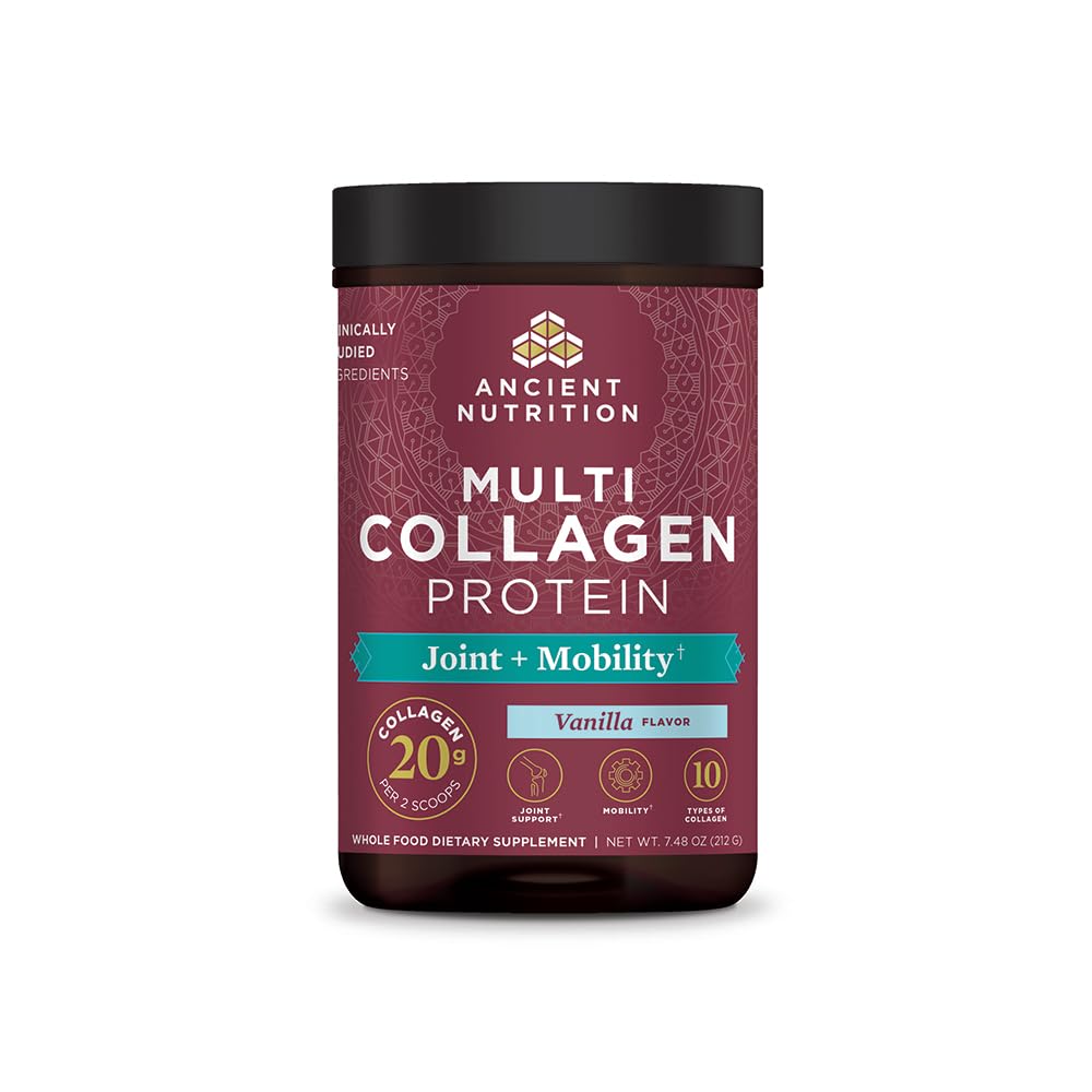 Oude Voeding Collageen Poeder Proteïne, Multi Collageen Proteïne Poeder Gezamenlijk + Mobiliteit, 20 Serving, Gezamenlijke Supplement met Gehydrolyseerde Collageen Peptiden voor Post Workout, 7.48oz