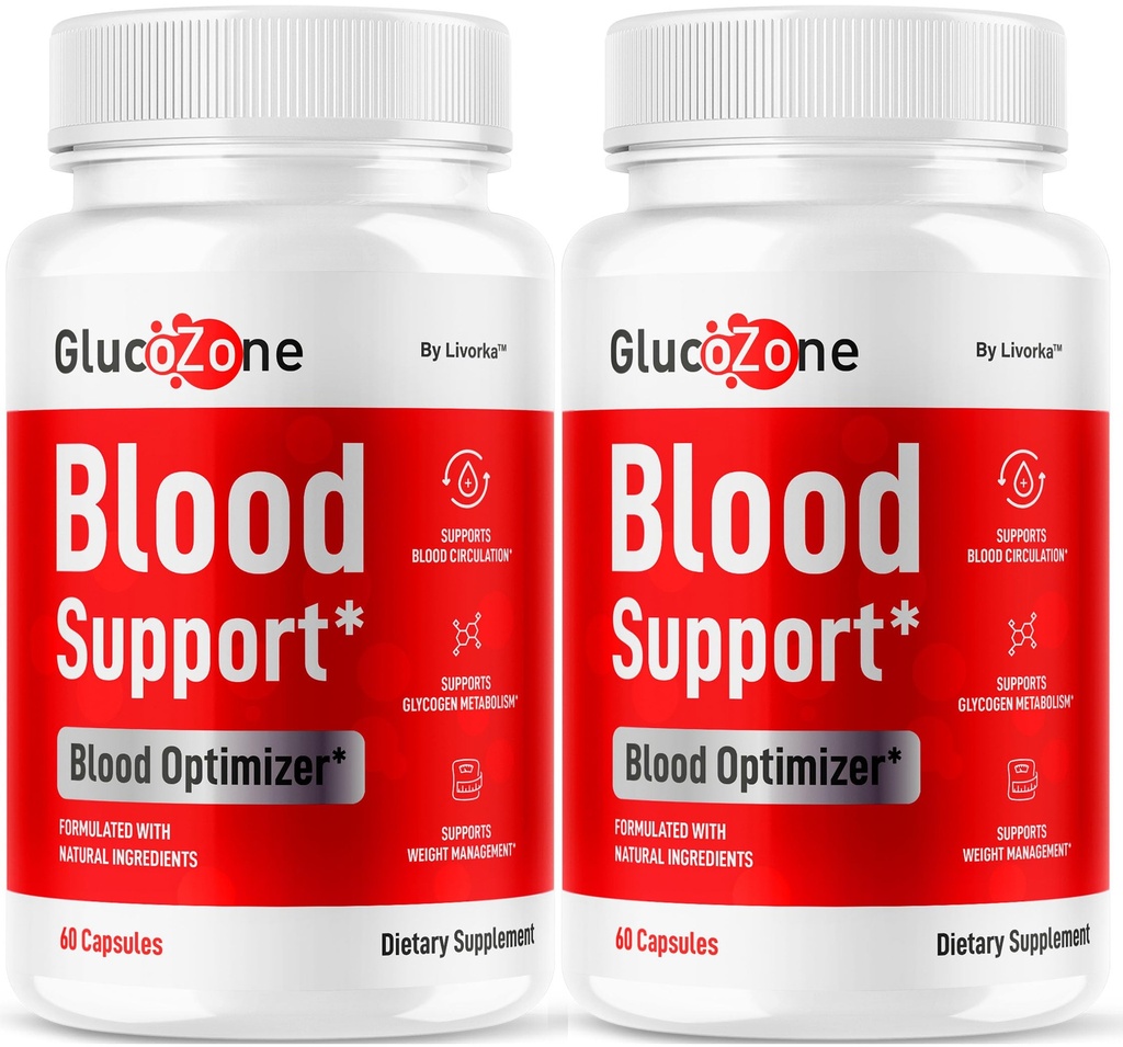 (2 Pack) GlucoZone Blood Support - GlucoZone Capsules Support Optimizer Supplement All Natural Advanced Formula, Pills Premium Vitamins for Health & Wellness, 120 Capsules for 2 Months