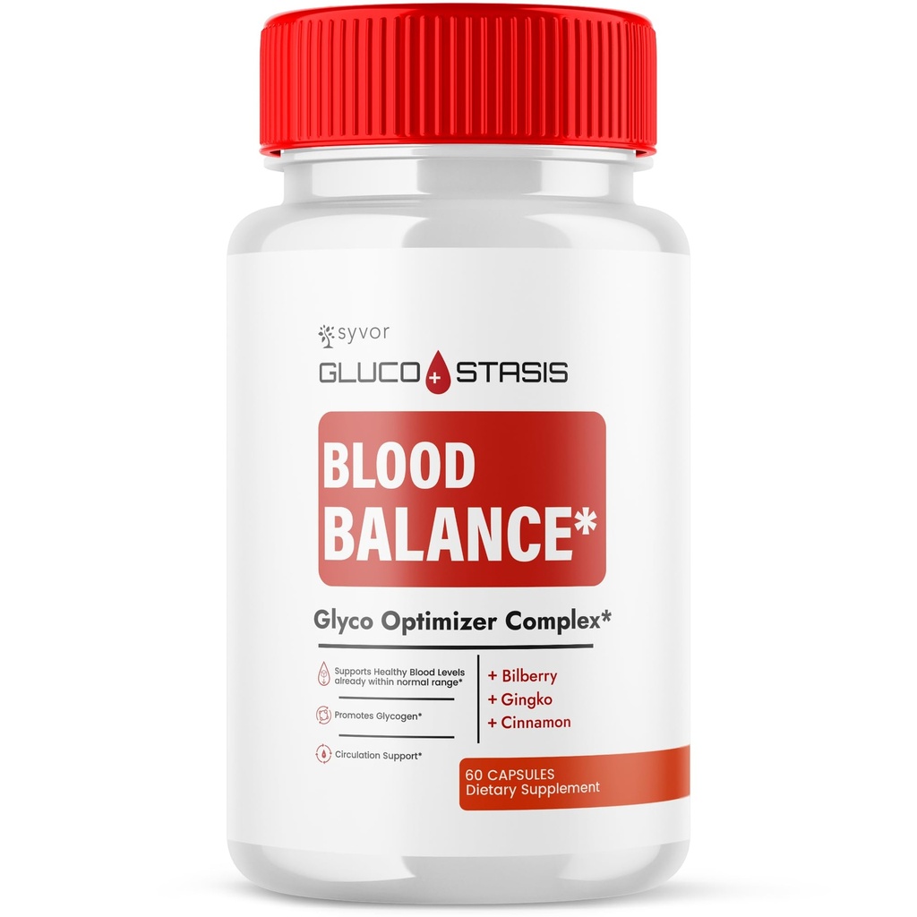 GlucoStasis Capsules, Official Gluco Stasis Blood Health Support Pills with All Natural Ingredients, Advanced Formula Supplement Pills with Max Strength Premium Vitamins for Women & Men (60 Capsules)