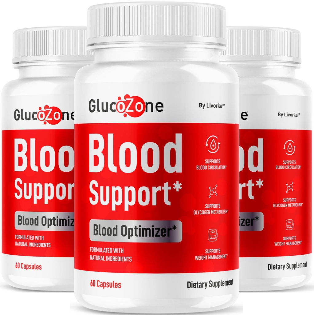 (3 Pack) GlucoZone Blood Support - GlucoZone Capsules Support Optimizer Supplement All Natural Advanced Formula, Pills Premium Vitamins for Health & Wellness, 180 Capsules for 3 Months