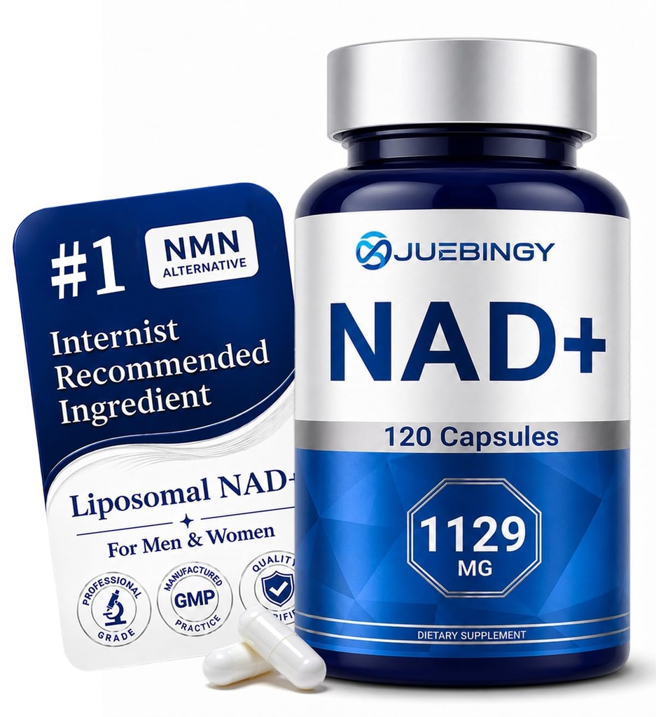 NAD+ Supplement 120 Capsules – Liposomal NAD+ with Resveratrol for Cellular Energy, Healthy Aging & Daily Vitality Support – Vegan, Non-GMO, Gluten-Free for Women & Men
