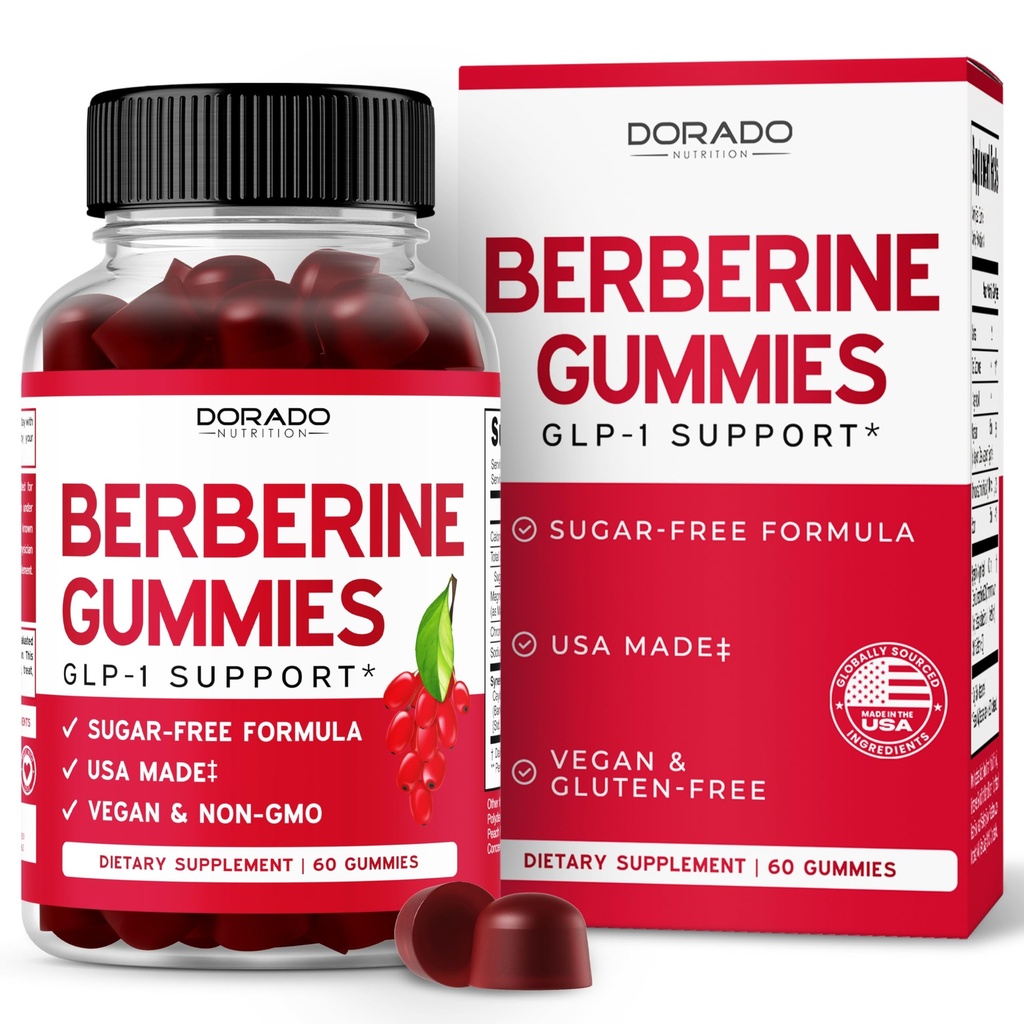 Gommies berbères avec cannelle Ceylan (1,200mg) Supplément de cannelle Berberine Ceylan Premium sans sucre pour les adultes - Tiers-parties testées, non-OGM et fabriqués aux États-Unis - 60 Gommies à croquer