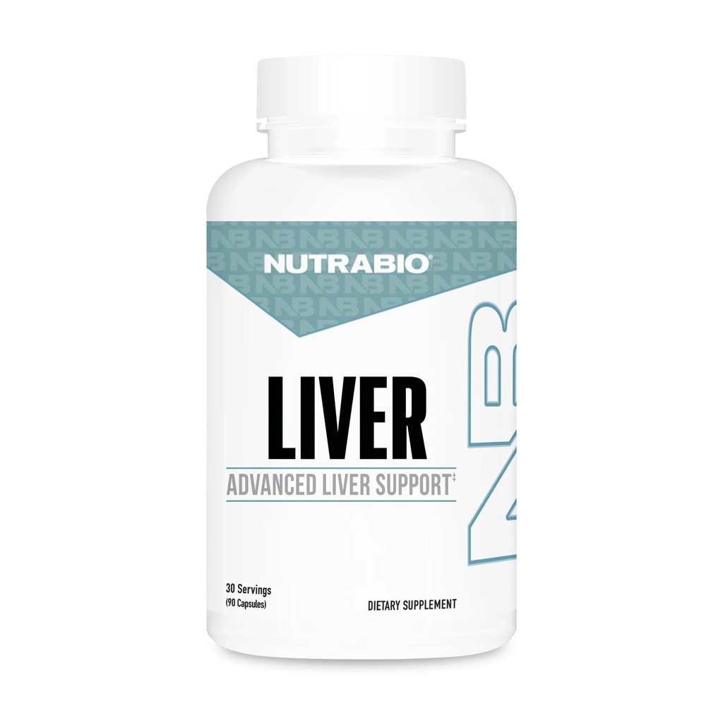 Supplément foie NutraBio - Support du foie avancé avec des antioxydants, Détox du foie de chardon de lait, Glutathion, Tudca - Promotion de la désintoxication et réparation du foie - 90 Capsules