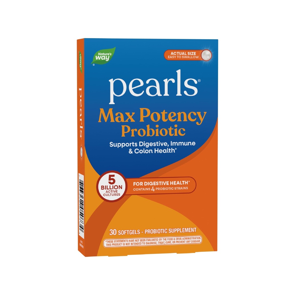 Nature's Way Probiotic Pearls Max Potency, 5 Billion Active Cultures, 30 Softgels