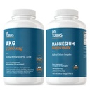 Dr. Tobias AKG Supplement & Magnesium Bisglycinaat - Ondersteuning van energieniveaus, spier-, zenuw- en botgezondheid met hoog-sorptie Magnesium en biologisch beschikbaar AKG, Vegan, niet-GMO