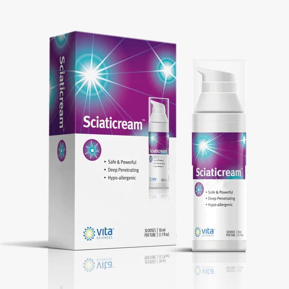 Vita Sciences SciatiCream - Crème pour le soutien Nerve sciatique avec Arnica, B1, B5, B6, MSM, Aloe et huile de coco. Formule apaisante...