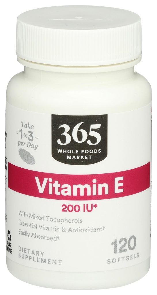 365 door Whole Foods Market, Vitamine E 200 IE, 120 CT