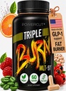 Triple Burn gewichtsverlies pillen voor vrouwen en mannen, Fat Burner GLP-1 Ondersteuning, Appetite Suppressant, Dieet pillen met Green Coffee Extract & Cayenne (60 capsules)