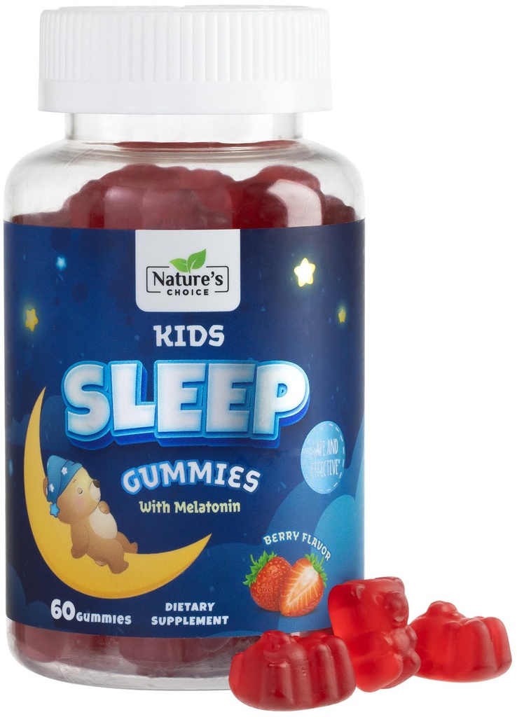 Kids Melatonin Gummies - 2mg Melatonin Per Serving - Best Children's Melatonin Gummy for Restful Sleep - Kids Chewable Sleep Supplement - Natural Tasty Berry Flavor - Non-GMO Vegan - 60 Gummies