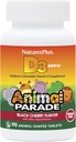 Natures Plus Animal Parade Sugar-Free Children's Vitamin D3-500 IU - Black Cherry Flavor - 90 Kauwbare dierlijke Shaped Tablets - Bone Health & Immuun System Support - 90 Servings