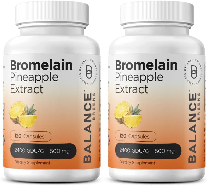 Balancebreens Bromelain 500mg, 120 Capsules - Ananas Extract Digestief Enzyme, Ondersteunt spijsvertering en Joint Health Supplement