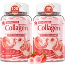 2Pack Sugar-Free Gehydrolyseerde Collageen Peptide Gevulde Gummies voor vrouwen en mannen, met 1500mg Proteïne Type I,II,III,V,X, 5000mcg Biotine Vitamine C A E D3 B6 B12 voor Immuun Digestie Huid Haar Nagels, Bone