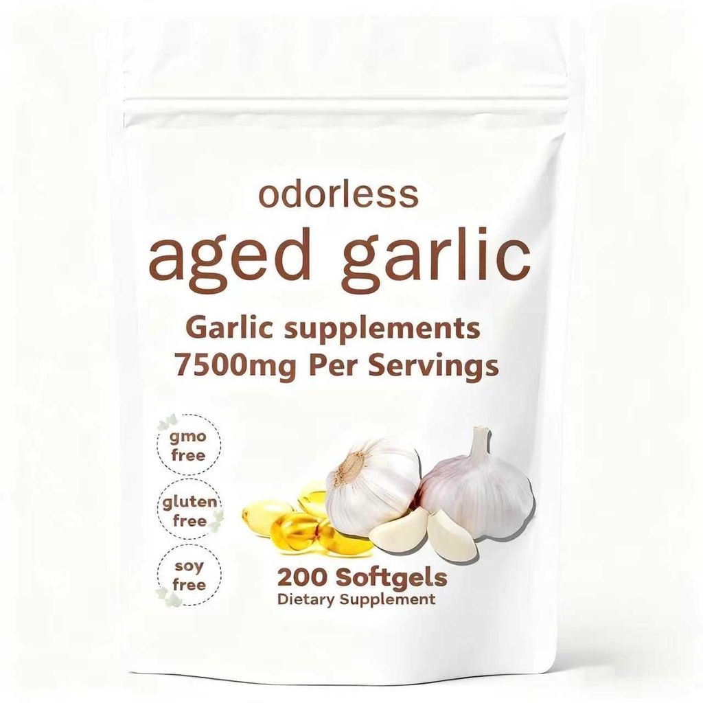 nuvapureAged Garlic Extract Odorless –200 Softgels | Organic, Non-GMO, Gluten-Free | Daily Immune for Adults(1pcs)