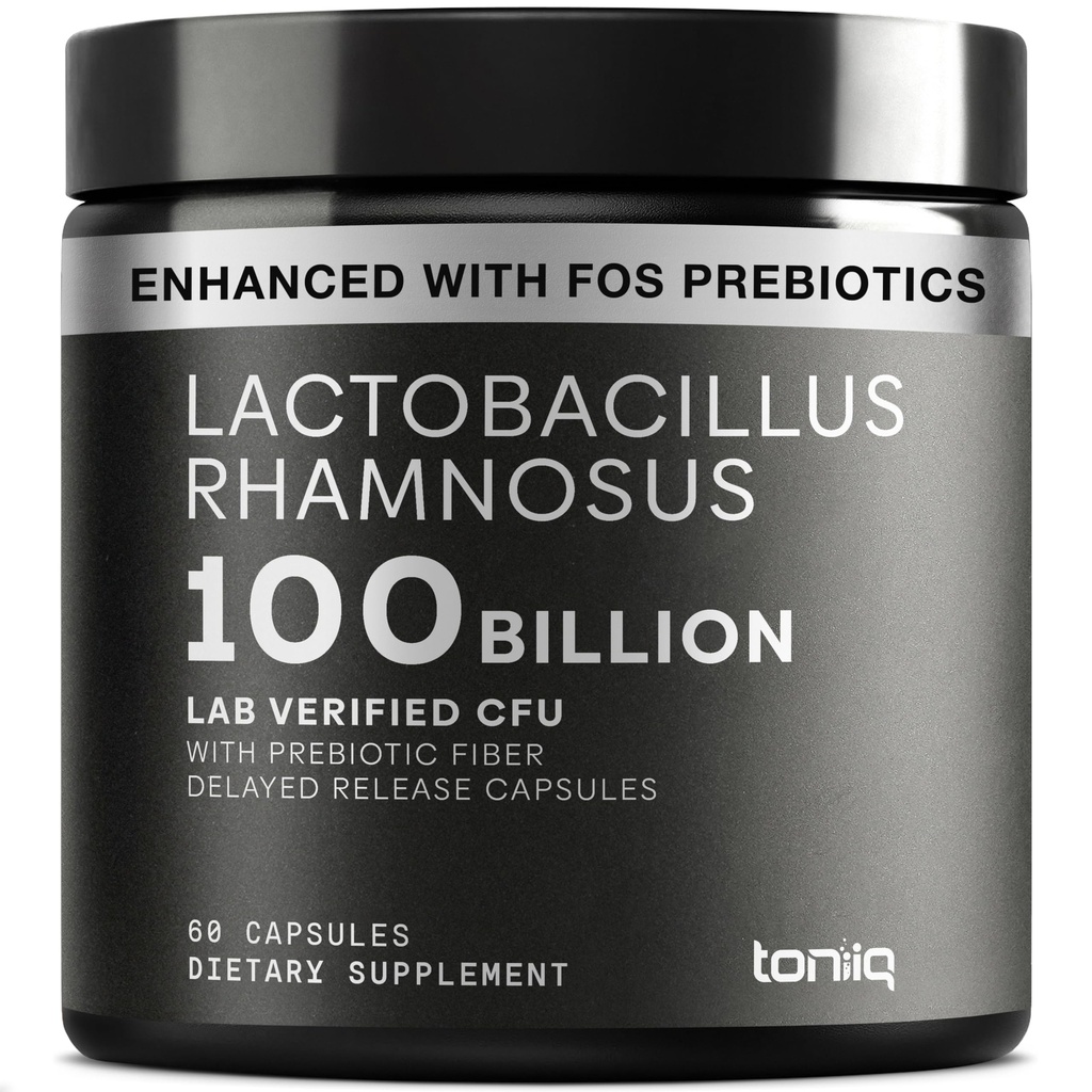Toniiq Lactobacillus Rhamnosus Ultra High Strength 100B CFU met Prebiotic FOS 