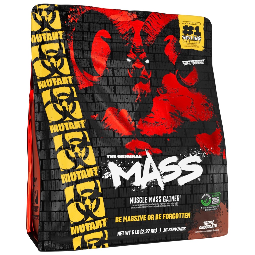 Masse Mutante (masse) Poids Gainer Protéines Poudre - haute teneur en protéines de calories Poudre pour gain de masse - Triple Chocolat - 5 Pound